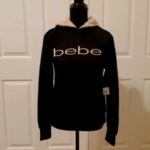 Super Cute and Comfy Black bebe Sherpa Sweatshirt NWT Size Small